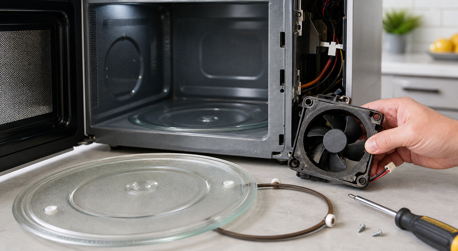 Microwave turntable and fan repair